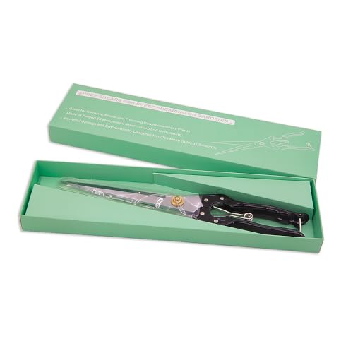 Hand Shears for Gardening or Sheep Shearing - Manganese Stainless Steel Topiary/hedge scissors for Pruning GD-010-U - color: Silver Blades + Black Handle