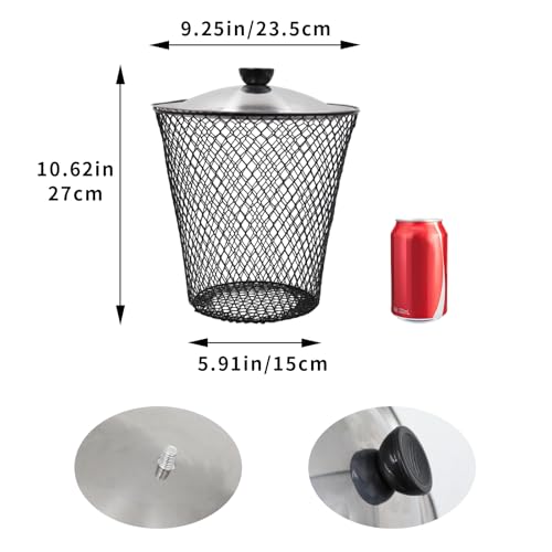 4 Pack In Ground Compost Bin Outdoor, Metal Worm Compost Bin with Lid for Organic Refuse, Worm Farm for Garden, Vegetable Patch, Backyard, Greenhouse