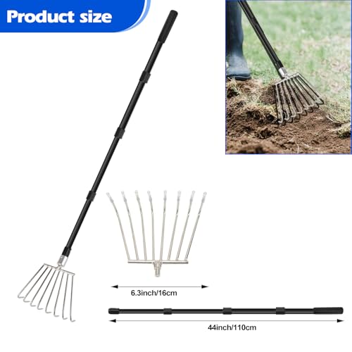 Small Claw Clam Rake Garden Long Handle Clamming Tool