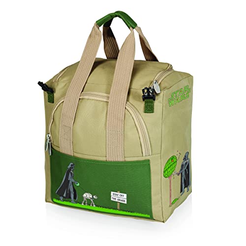 Picnic TIME Star Wars Darth Vader Gardener Folding Seat with Tools, Folding Garden Stool with Detachable Tote and Hand Tool Set Organizer, Portable Gardening Chair, (Olive Green with Beige Accents) - color: Star Wars Darth Vader - Olive Green With Beige A
