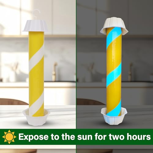 Fly Stick Sticky Fly Traps for Indoors Outdoor 12pk, Sticky Hanging Fly Stick, Flying Insect Trap, wasp Trap(Fluorescent Strip Yellow) - color: Fluorescent strip yellow