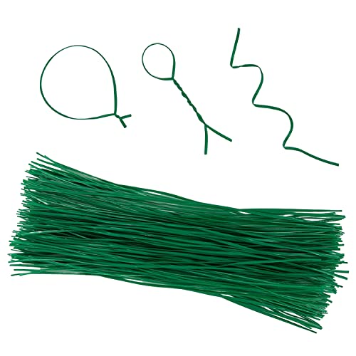 Plant Twist Ties - 8'' Plant Ties for Climbing Plants, Pack of 100, Green