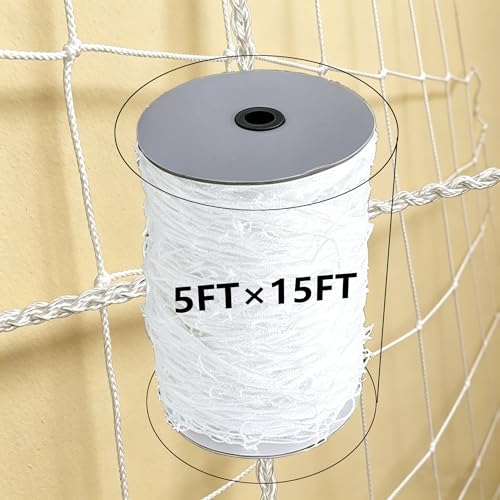 Heavy Duty Garden Trellis Netting, 5x15FT 152x457cm Polyester Plant Support Net, Flexible Mesh for Cucumber, Tomato, Bean Climbing Plants White