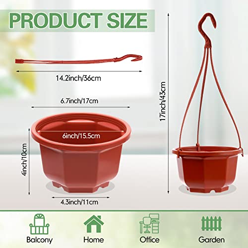 Roshtia 24 Pcs Hanging Planter Pot with Hook, Brown, 6.7 Inch - color: Brown, size: 6.7 Inch