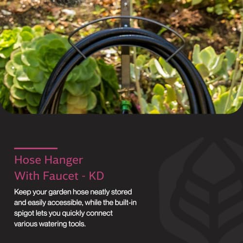 Yard Butler Free-Standing Hose Hanger with Spigot, IHCF-3KDS - Durable Hose Stand for Keeping It Elevated - Convenient Garden Accessory - Rust-Resistant - Anti-Kink Design - Easy Installation - size: Hanger With Spigot