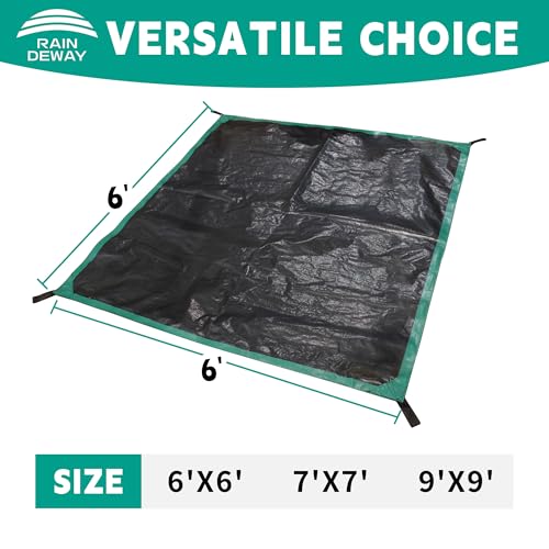 RAINDEWAY 6x6 Feet Leaf Tarp with Handles 10 Mil Waterproof Tarp for Leaves - size: 6x6 Feet-Finished Size