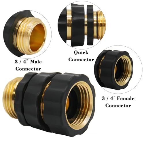 Lifynste 3/4 Inch Garden Hose Quick Connector Fittings, Easy Connector Fitting, Male and Female Set, (2) - style: Set of 2