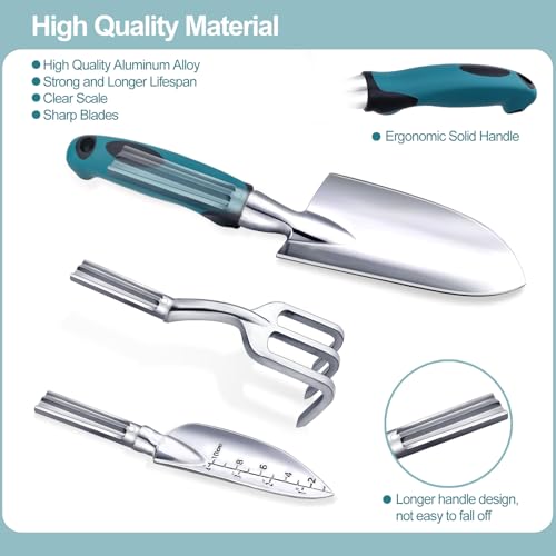 Kynup Garden Tool Set, Heavy Duty Aluminum Gardening Tools with Storage Bag
