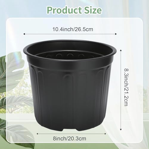 40 Pack 3 Gallon Nursery Pots, 10 Inch Plant Pots with Drainage Holes - size: 3 Gallon