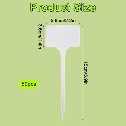 100 Pcs Thick Plastic Plant Tags, 5.9 Inches Waterproof Garden Markers, Reusable T-Type Plant Stakes, Labels for Herbs, Vegetables, Potted Plants, Indoor Outdoor Gardening