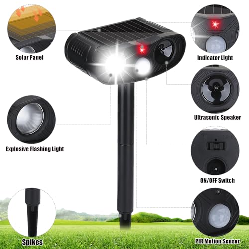 Sonic Fortress Pro Deer Repellent Device Outdoor with LED Flash 2 Packs