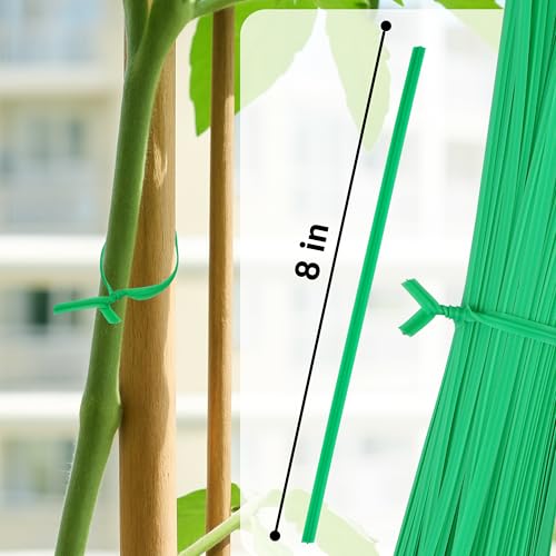 Gardzen 300 pcs 8" Twist Ties, Reusable Coated Wire Plant Ties, Ideal for Sealing Plastic Bags, Bread Bags, Organizing Cords, Gardening Activities - size: 8 Inch