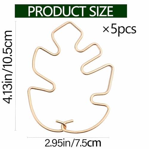 Yohsnor Set of 5 Monstera Plant Stem Support-4.13x2.95in Gold Stem Holder - color: Gold, size: 4.13IN*2.95IN