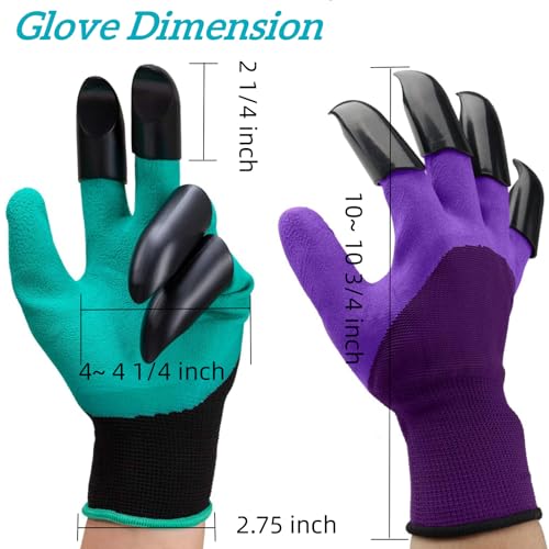Garden Gloves with Claws, Breathable Gardening Work Gloves for Digging, Claw Gardening Gloves for Planting, Anti-Puncture Garden Gloves Best Gifts for Gardeners(1Purple). - color: 1 Purple