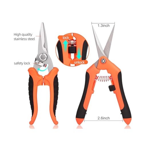 4 Pack Garden Pruning Shears, Stainless Steel Garden Shears, Gardening Shear, Garden Scissors, Clippers, Pruning Snips Garden Tools for Women Men - color: Color2