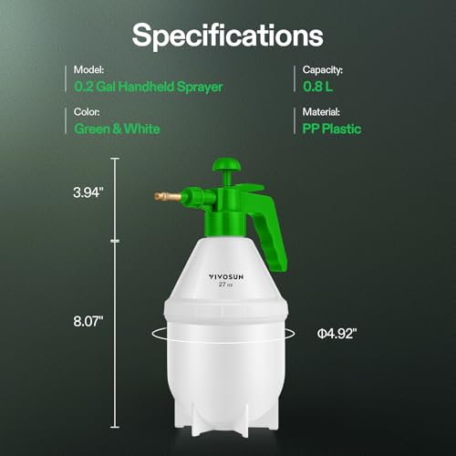 VIVOSUN 27oz Pump Sprayer, Handheld Garden Water Sprayer Bottle - color: Green, size: 27oz