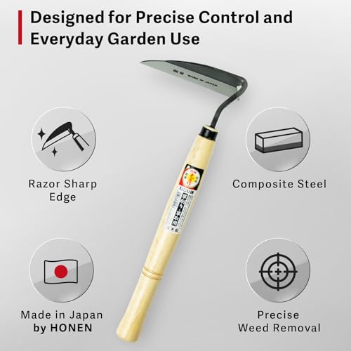HOUNEN Japanese Weeding Sickle, 4.7-Inch Thick Composite Steel Blade - color: 4.7" Twisted Weeding Sickle