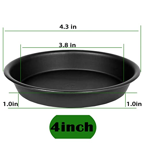 6 Pack Plastic Plant Saucer Water Drip Tray, 4 5 6 7 8 9 10 11 12 13 15 17 19 inch, Heavy Sturdy Plant Drainage Tray for Indoors Outdoor, Flower Saucers for Pots Base (4", Black) - color: Black, size: 4"