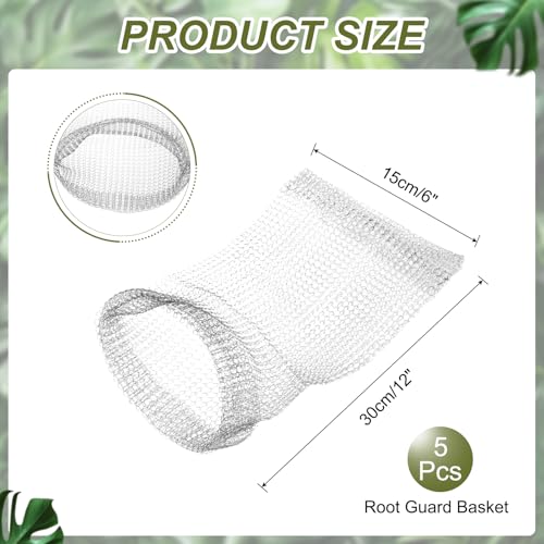 uxcell 5Pcs 1 Gallon Root Guard Basket, 12"x6"(30x15cm) 304 Stainless Steel Mesh Wire Baskets Plant Root Protector for Trees Bulbs Flowers Root Protection, Silver - size: 12"x6"