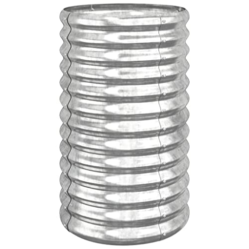 Modern Garden Planter, 26.8 Inch Tall Round Metal Flower Pot for Indoor Outdoor Patio Balcony, Durable Silver Powder-Coated Steel Plant Container - color: Silver, size: 15.7" x 15.7" x 26.8" & 1