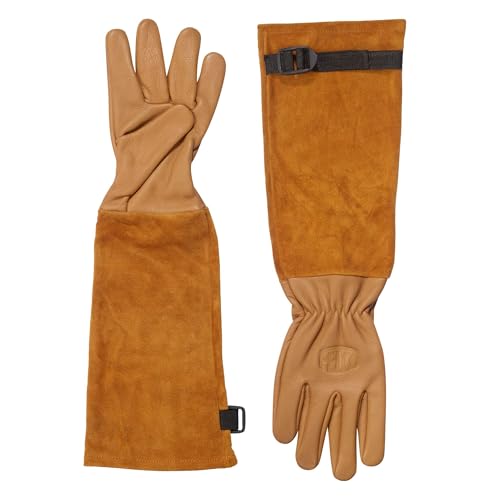 FELCO Model 705 Rose Gloves - Medium Premium Puncture Resistant Leather Gloves Suede Gantlet Cut Rose Pruning Cutting Snipping Horticultists Florists Gardeners Specialist Rose Cultivators - size: Medium