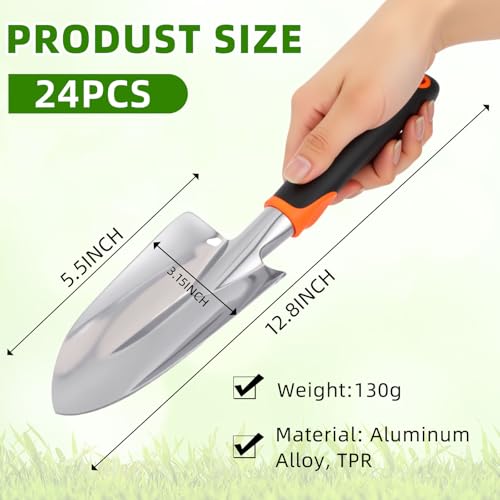 Yaocom 12 Pcs Garden Shovel Aluminum Alloy Heavy Duty Trowel Small Digging Shovels Metal Hand Trowel Spade with Soft Handle for Garden Lawn Yard Planting Tool (Wide Shovel,Yellow,Green,Orange,Red) - color: Yellow, Green, Orange, Red, size: Wide Shovel
