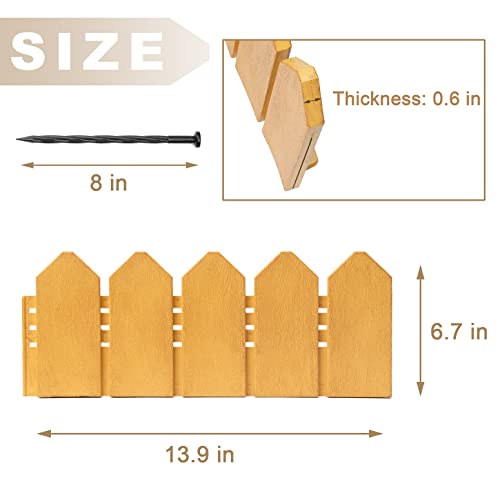 6.7 in Tall Garden Edging Border Kit 13.9 Ft, Wood - color: Wood, 13.9ft