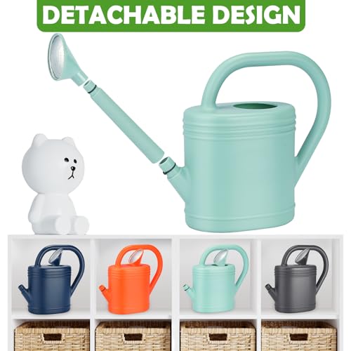 1 Gallon Watering Can for Indoor Plants, Garden Watering Cans for Outdoor Plant House Flower, Modern Plant Watering Can Large Long Spout with Sprinkler Head - color: Green, size: 1 Gallon