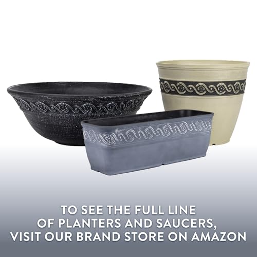 Corinthian Rectangular Planter Box w/Drain Plug, 10" Desert Tan