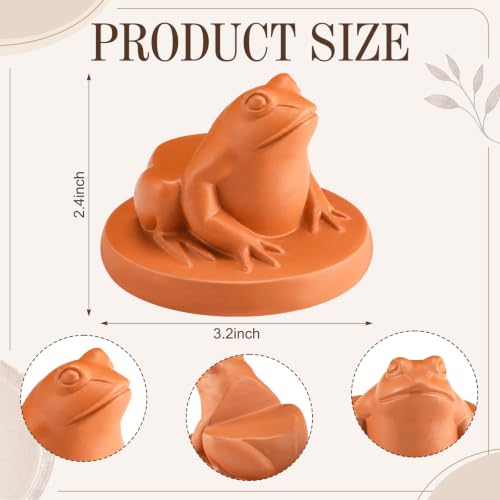 LemonRoad 12 Set Frog Pot Feet for Outdoor Planters, Terra Cotta Cement - size: Frog