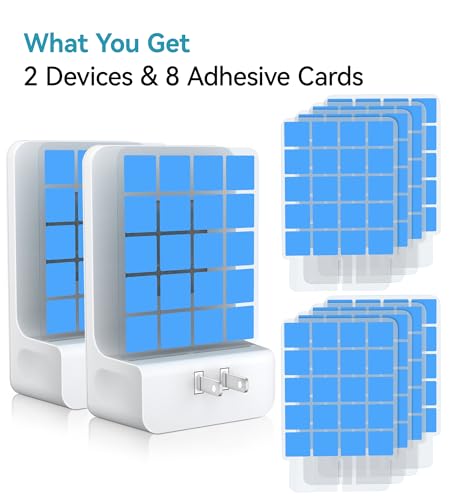 Advanced Double-Sided Indoor Fly Trap for Home, Plug-in 5-Way UV Light - size: 2 Device + 8 Refills