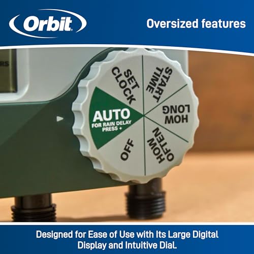 Orbit Programmable Digital Hose Watering Timer - 3 Outlet - Battery Powered - with LCD Screen - Built-in Rain Delay - Water-Resistant - 56082 (Pack of 4) - size: 3 Outlet (Pack of 4)