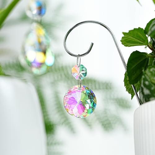 Set 4 Small Trellis with Crystal Prisms Suncatchers for Plant Decorations - style: 4pcs-Sliver-Crystal Prisms