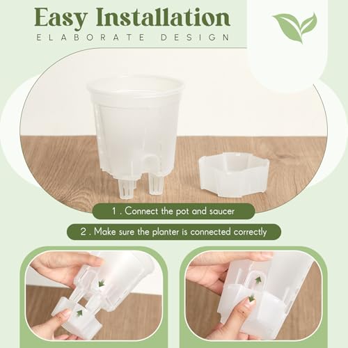 Wonderjune Self Watering Planter, 4.72'', Clear, 6 Pcs - color: Clear, size: 4.72''