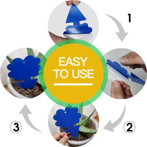 100 Pack Gnat Killer Sticky Traps for Plants - Blue Fungus Gnat Sticky Trap for Indoor Houseplants, Fruit Flies, Whiteflies, Aphids - Family Friendly Design, Flower and Cloud Shapes - color: Blue, size: 100 PCS