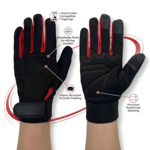 Men's Gardening & Yard Work Gloves, Black