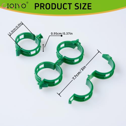 100 Pcs Plant Support Clips,Plastic Clips for Securing Plants - color: Green