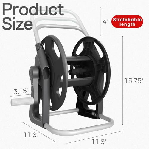 Garden Water Hose Reel,Holds 50-60 Ft of 5/8" Hose - color: Black