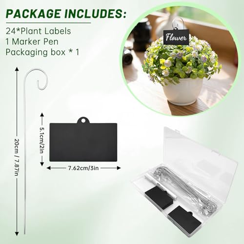 Plant Labels Stakes 24 Pcs, Acrylic Reusable Weatherproof Markers with Pen