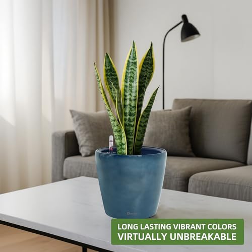 Dexceder 9x8 Self Watering Planter (Grayish Green Gradient) - color: Grayish Green, size: 9x8