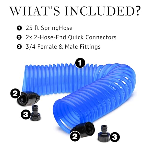 SpaceSaver Garden Hose, 3/8-in x 25-ft, Transparent Blue - color: Blue