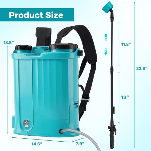 4.23 Gallon Battery Powered Backpack Sprayer, 18V 2Ah Battery - size: 4.23 Gal