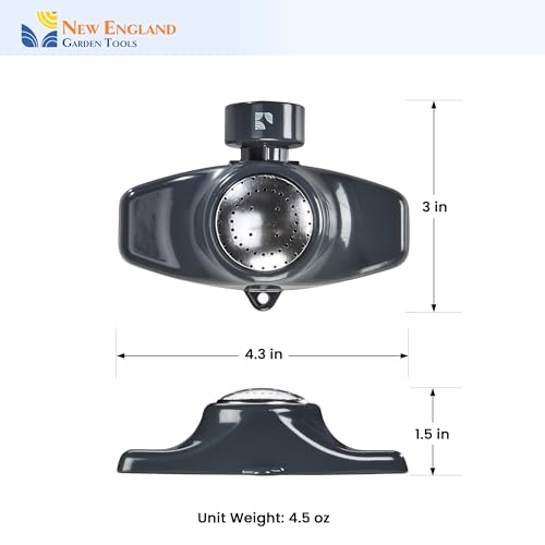 Metal Spot Sprinkler 400003 – Wide & Even Coverage up to 30 ft, Circle Pattern Gentle Water Flow, Easy-to-Use, Decorative Durable Build for Lawn, Yard & Garden, by New England Garden Tools