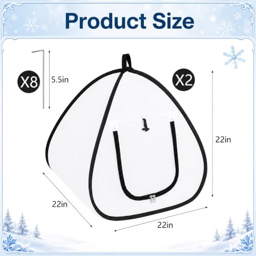 DECOHS 2 Pcs Pop Up Shrub Freeze Protection, Winter Plant Frost Cover Tents - color: 22''x22''x22''
