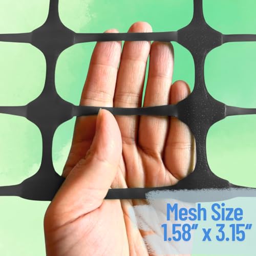 PotatoLife 23.6" x 100',Black,Plastic Construction Fence with Stakes - color: Black, size: 23.6'' x 100'