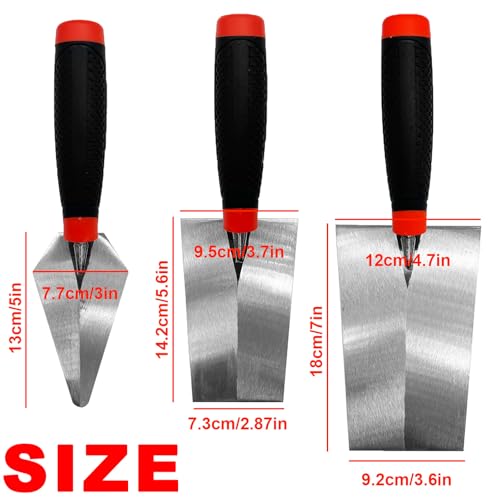 3 Pack Masonry Hand Tool Set, Brick Pointing&Bucket Margin Trowel - size: Multi-size,3 Pack