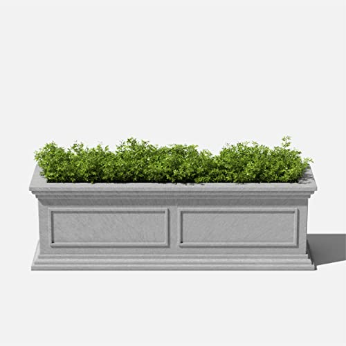 Veradek Brixton Series Window Box Planter - Rectangular Outdoor Planter - color: Gray, size: 11"H x 11"W x 36"L