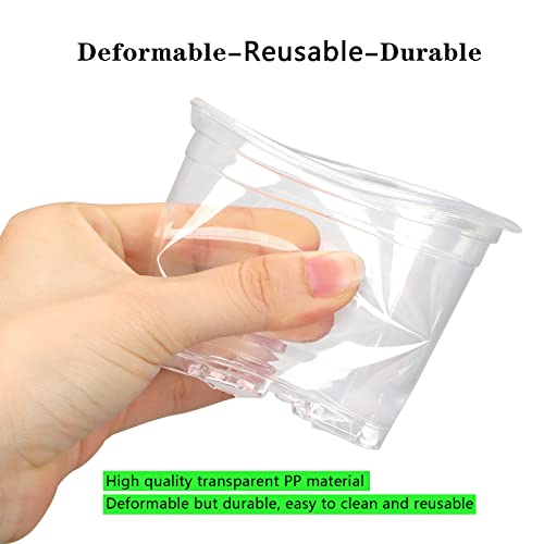 OUPSAUI 36 Pack 7/6/5/3.5 Inch Clear Nursery Pots with Drainage, Clear Pots for Plants, Flexible Plastic Seed Starting Pot