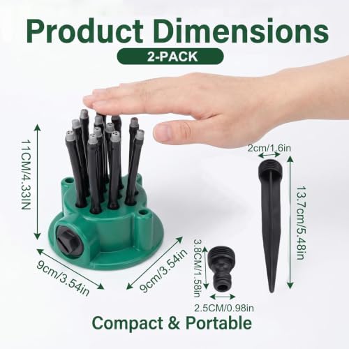 2 Pack 360 Multi Directional Lawn Sprinkler, 360° Coverage Precision Garden Irrigation Sprinkler, Garden Irrigation Sprinkler with 12 Nozzles for Yard, Lawn, Roof, Garden, and Flower Beds