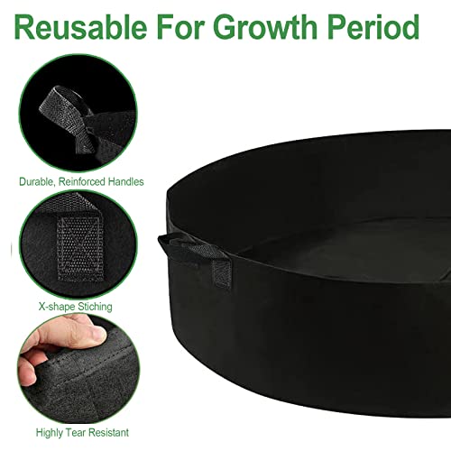 ZtohPyo 15 Gallon Plant Grow Bags, Round Fabric Raised Garden Beds Planter Pots with 2 Handles,Durable Breathe Cloth Planting Bed Gardening Container to Grow Vegetables for Outdoor Plants - size: 1-pack 15 Gallon